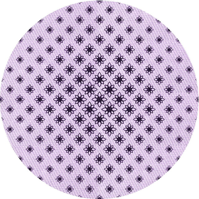 Ahgly Company Machine Washable Indoor Round Transitional Rich Lilac Purple Area Rugs, 6' Round