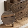 thumbnail image 5 of 47" Wide 6 Drawer Dresser, Mid-Century Modern Double Dresser for Bedroom, Large Wood Storage Chest of Drawers, Dark Walnut Finish, 5 of 9
