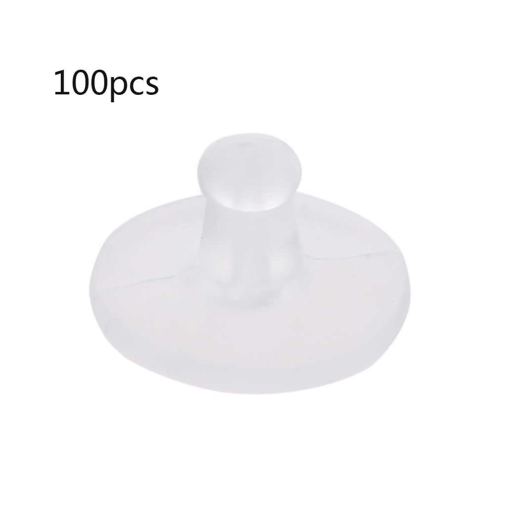 ✪ 100pc Clear Rubber Earring Safety Back Bullet Clutch Earring Pad Jewelry Finding