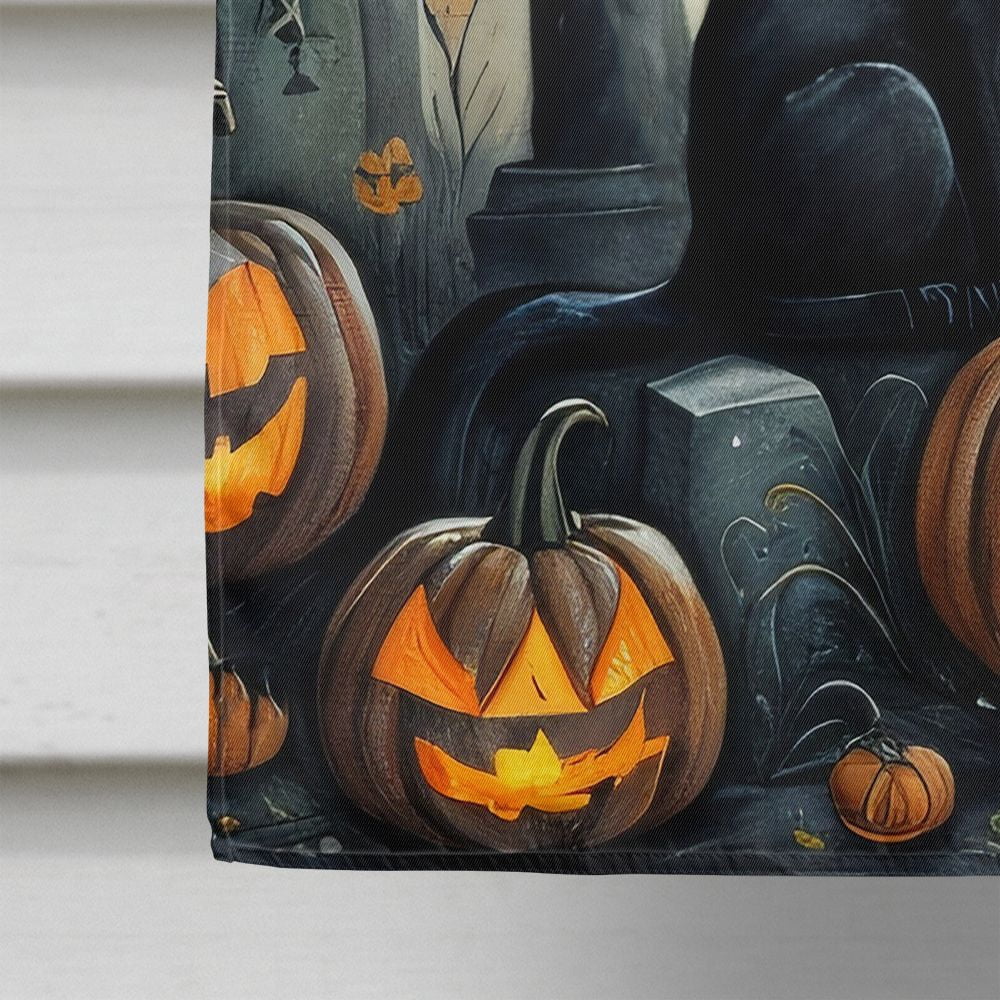 Halloween Dog House Flag 28x40IN Double-Sided Polyester Decorative Sleeve Pole Flag for Outdoor Home Garden Patio