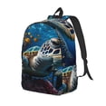 thumbnail image 1 of Disketp Ocean Coral Turtle Mochila de Lona Estampada, Mochila Escolar de Viaje Ligera para Estudiantes y Portátil-Medium, 1 of 5