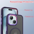 thumbnail image 6 of Dteck Magnetic Case for iPhone 15, Compatible with MagSafe, Translucent Matte Back Shockproof Phone Cover,Purple, 6 of 7