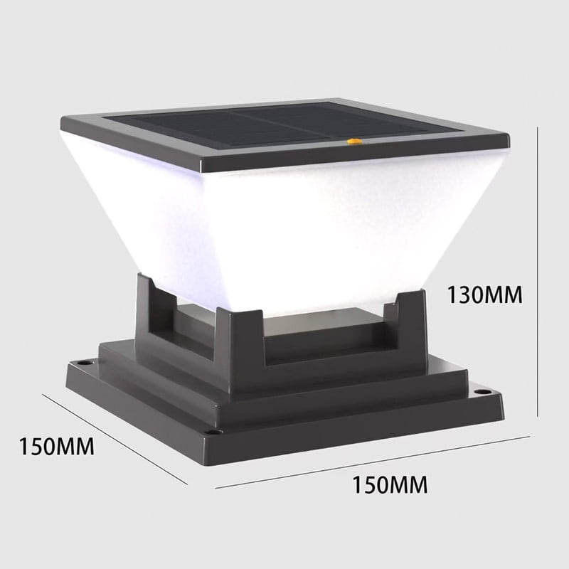 Solar Lights Outdoor, 5.9'' Post Light, IP65 Waterproof Pillar Light Fixture, White Light Fence Posts Cap Lantern Solar Powered for Garden Deck Patio Yard Porch Pathway Outdoor Lights