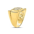 thumbnail image 3 of 10kt Yellow Gold Mens Round Diamond Square Cluster Ring 1-1/2 Cttw, 3 of 4