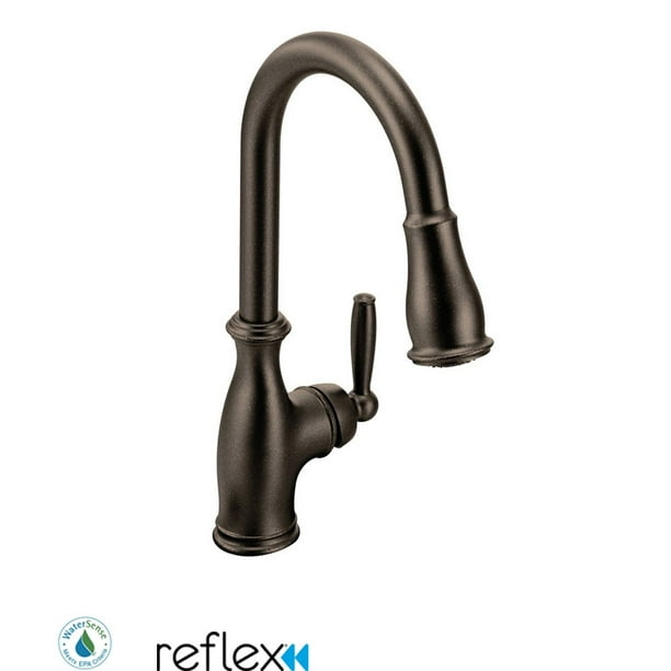 Moen Brantford Oil Rubbed Bronze One Handle Pulldown Kitchen Faucet Walmart Com Walmart Com
