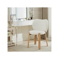 thumbnail image 2 of 2-piece set of home plush makeup vanity sillas: teddy fabric, comfy, con back support para dressing room, dormitorio, o oficina, 2 of 8