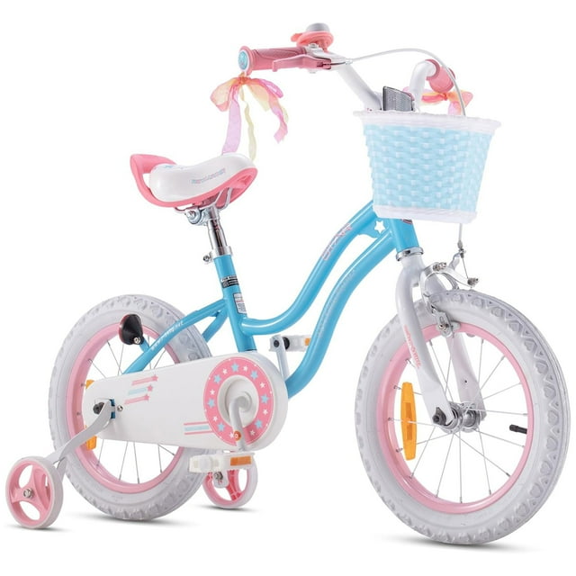 RoyalBaby Stargirl Vélo d'Extérieur pour Enfants 16 Pouces avec Roues Stabilisatrices, Bleu
