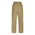 thumbnail image 3 of WXLWZYWL Women's Casual Tencel Wide Leg Drawstring Solid Color Lounge Pants Yoga Beach Flowy Palazzo National Style Linen Zen Trousers Wide Leg Pants with Pockets, 3 of 5