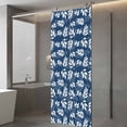 thumbnail image 3 of Static Cling Door Window Covering, Navy Blue White Leaves Window Privacy Film Frosted, Spring Pastoral Rustic Botanical UV Blocking Windows Film for Office, Hotel, Bedroom, 29.5 x 78.7 Inches, 3 of 9