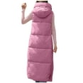 thumbnail image 5 of HTNBO Women's Long Puffer Vest Winter Sleeveless Maxi Quilted Padded Coat Full Zip Up Mid Length Hooded Down Jackets, 5 of 5
