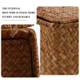 thumbnail image 2 of CNKOO 1Pc Boîte de Rangement d'Algues Panier Tissé à la Main avec Couvercle, 2 of 6