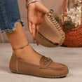 thumbnail image 5 of Miluxas Loafers for Women Plus Size Breathable Comfortable Slip on Work Flats Shoes Womens Dressy Casual Walking Shoes Brown 9.5(43), 5 of 9