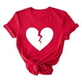 thumbnail image 2 of Ounisa Short Sleeve Valentine's Shirts for Women Love Heart Letter Cute Graphic T Shirts Casual Spring Day Tops Tee, 2 of 5