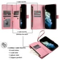 thumbnail image 3 of Compatible with Samsung Galaxy S22 Plus 5G Wallet Case Premium Zipper Large Space Flip PU Leather Cover, 3 of 5