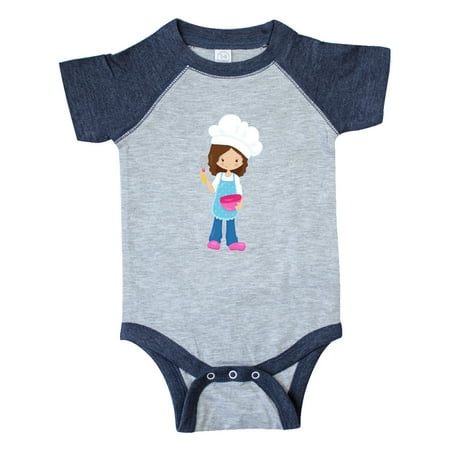 

Inktastic Baking Girl Girl With Chef s Hat Brown Hair Gift Baby Girl Bodysuit
