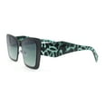thumbnail image 3 of Womens Contemporary Mod Design Metal Rim Rectangle Cat Eye Sunglasses Black Green Tortoise - Green, 3 of 4