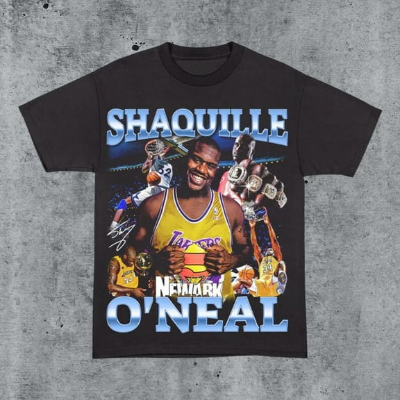 Vintage 90s Shaq x Newark Shirt Retro Classic Graphic Tee Bootleg Bestseller Unisex Sport Gift
