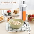 thumbnail image 3 of Vaso de agua de 600 ml con pajita y tapa, botella de agua con compartimento de almacenamiento, botella de agua de entrenamiento para el hogar, camping, deportes (blanco) ER, 3 of 5