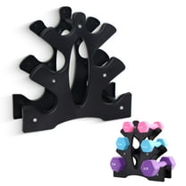 3-Tier PVC Dumbbell Rack Stand, Heavy-Duty Weight Storage Organizer for 3 Pairs of Dumbbells, Space-Saving Barbell & Weight Holder for Home Gym, Max Load 66 lbs