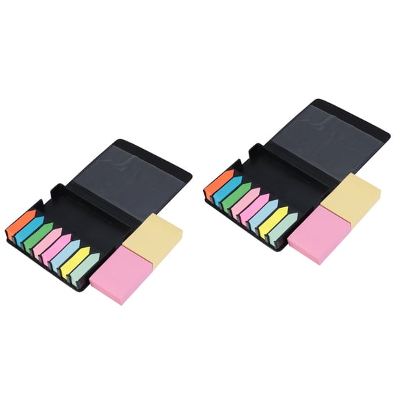 2 Sets Note Paper Colored Printable Sticker Container Bookmark Brown Pu 14.00X11.00X2.50CM