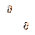 thumbnail image 4 of Qarigey Anillo con diseño de tablero de ajedrez, joyería femenina elegante exquisita, anillos de dedos de colores simples, regalo de Oro rosa talla 8 2piezas, 4 of 6