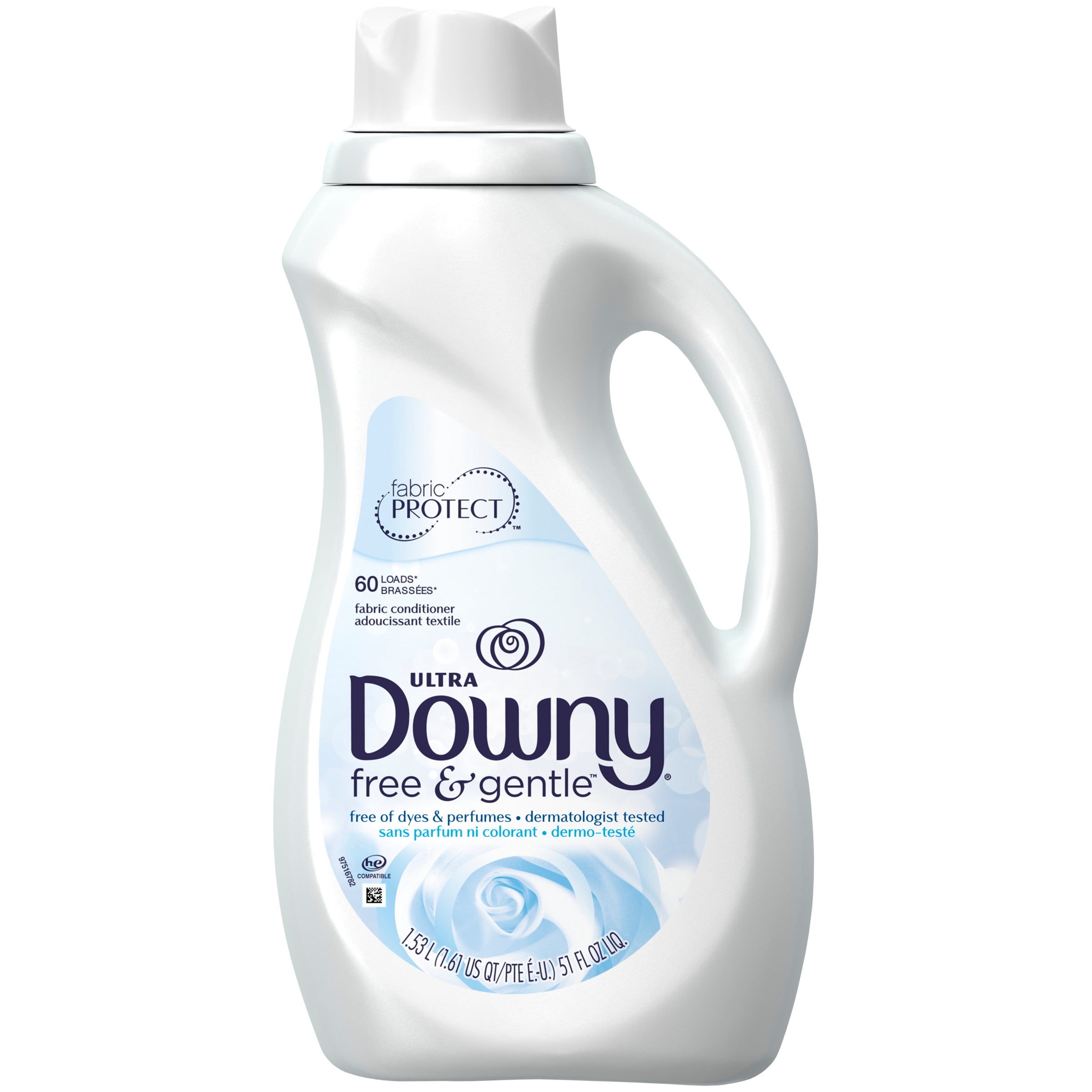 Downy Free & Gentle, 60 Loads Liquid Fabric Softener, 51 fl oz