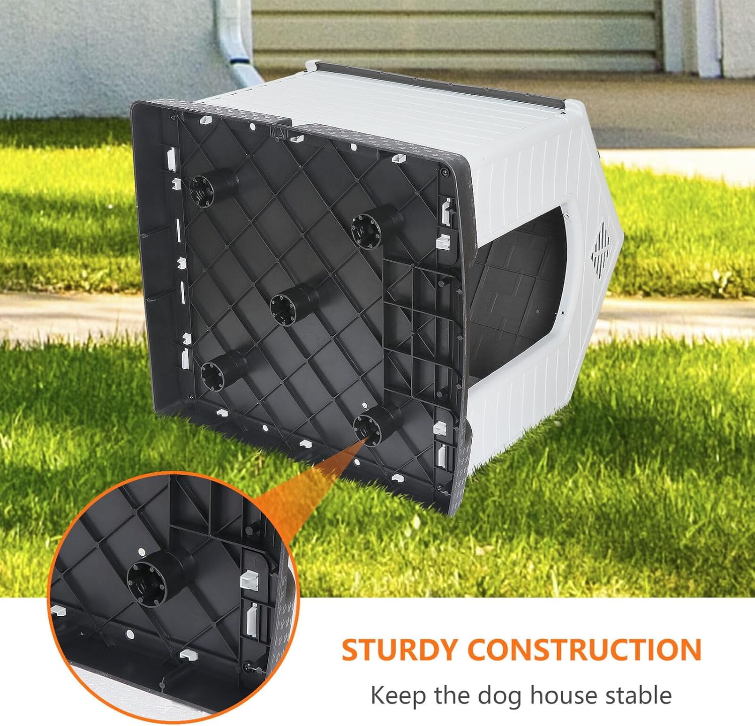 4 Colors Dog House Detachable Roof Designed for Medium or Small Sized Pets Yard