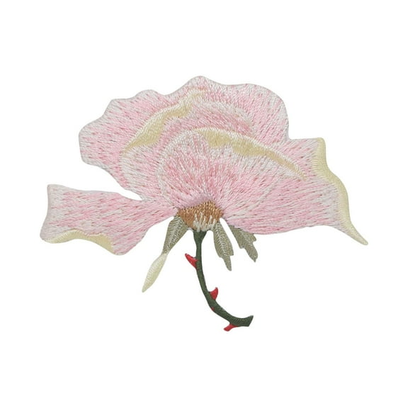 Large Pink Rose - Open Petals - Flower - Iron on Applique/Embroidered Patch