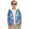thumbnail image 4 of Chririnla FLower Wolf Blue Boys Casual Zip Up Jacket Hooded Long Sleeve with Pockets Lightweight Sporty Top Kids Size 8-10, 4 of 7