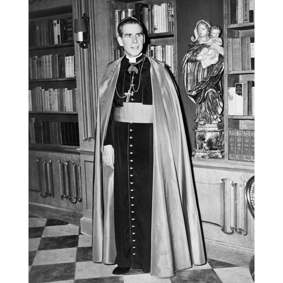Print: Bishop Fulton J. Sheen, Full-Length Portrait, 1952