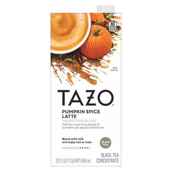 TAZO Pumpkin Spice Latte Black Tea Concentrate, 32oz Carton