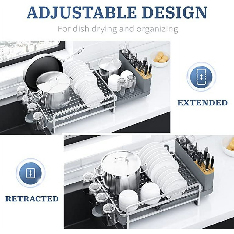  Kitsure Dish Drying Rack, Multifunctional Dish Rack