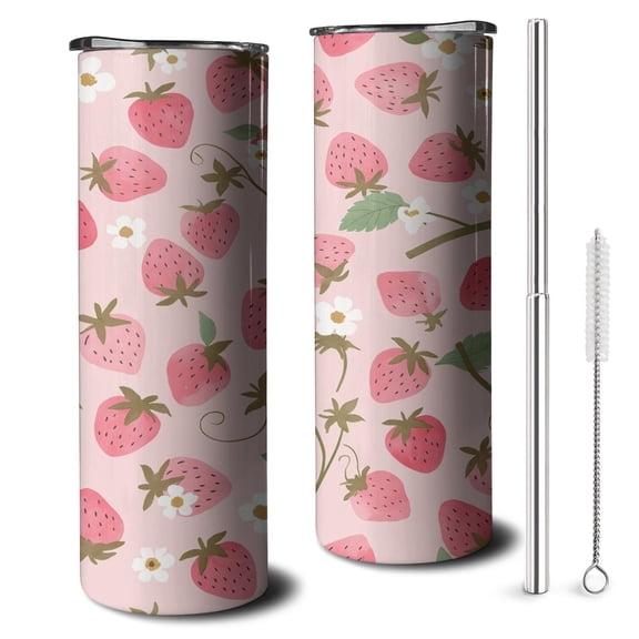 20 OZ Skinny Tumbler Travel Coffee Mugs with Straw,Thermal with Lids for Hot and Cold Drinks for Daughter Son