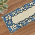 thumbnail image 5 of White Blue Embroidered Beaded Table Runner for Dining Coffee Table Scratch Heat Stain Resistant Charger Kitchen Decor Durable - Fall Autumn Thanksgiving Holiday - 13x54 inch, 5 of 6