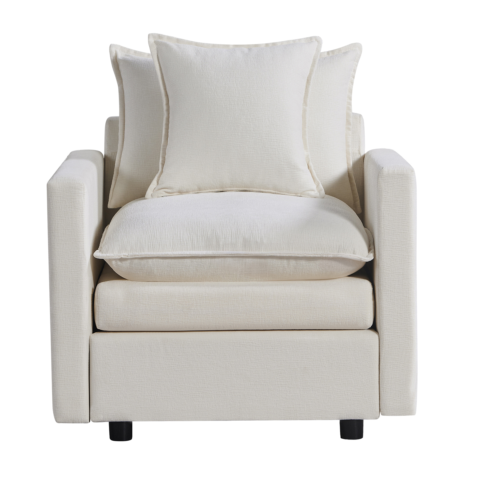 DEALTOPS 33"W Chenille Fabric Comfy Single Seat Sofa Upholstered Reading Armchair for Living Room-White