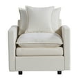 thumbnail image 6 of DEALTOPS 33"W Chenille Fabric Comfy Single Seat Sofa Upholstered Reading Armchair for Living Room-White, 6 of 9