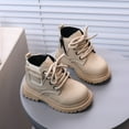thumbnail image 6 of eileial Toddler Boys Girls Boots Kids Work Boots Winter Snow Boots Lace up Hiking Outdoor Boots (Toddler/Little Kid),Beige 6, 6 of 6