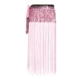 thumbnail image 3 of Haitryli Womens Belly Dance Skirt Fringed Hip Scarf Colorful Waistband Tiered Sequin Tassel Waist Chain Pink One Size, 3 of 7