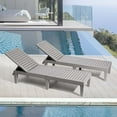 thumbnail image 3 of Hearth and Harbor Set of 2 Chaise Outdoor Lounge Chairs for Pool Chairs or Patio Furniture, Gray, 3 of 7
