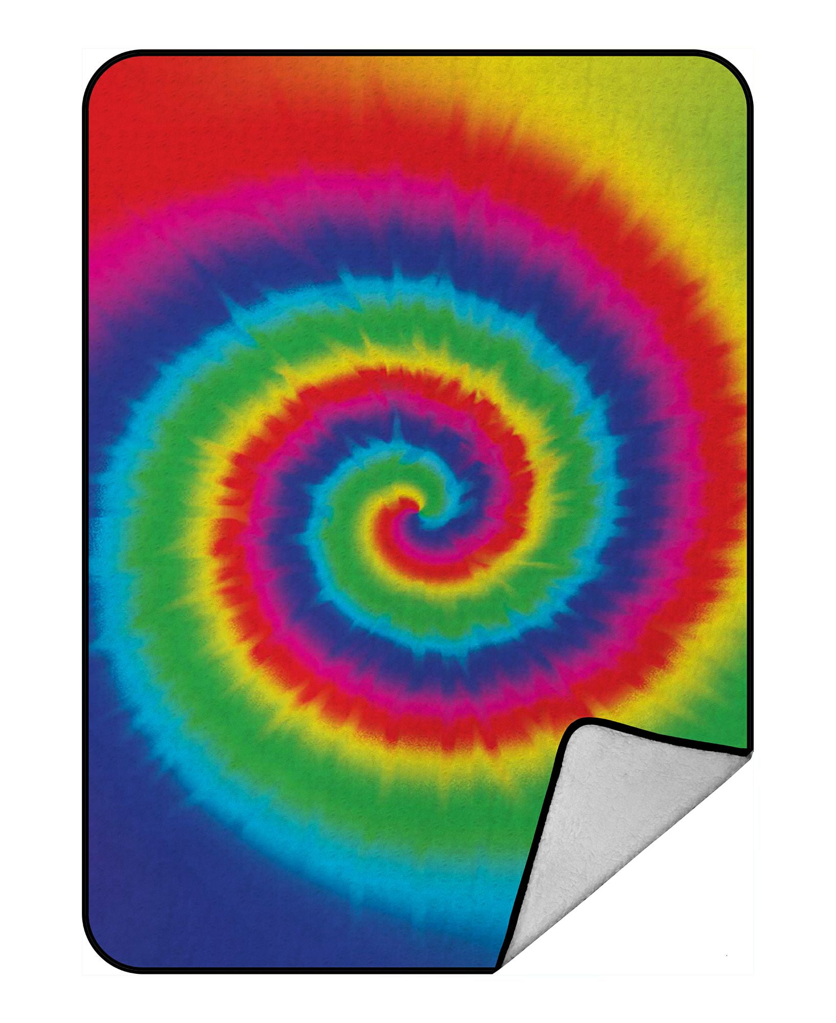 ZKGK Colorful Tie Dye Blanket Crystal Velvet Front and Lambswool Sherpa