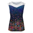 thumbnail image 4 of Camiseta sin mangas de encaje con estampado de mujer Camiseta sin mangas de empalme de cuello redondo Camiseta ligera y cómoda delgada OAVQHLG3B Store  lin121212, 4 of 5