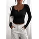 thumbnail image 5 of Remera PRETTYGARDEN 2025 Mujer Manga Larga Henley Negra XXL, 5 of 7