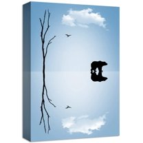 Idea4wall Modern Canvas Wall Art Lonly Animals Canvas Prints for Home Wall Decor, 12"x18"