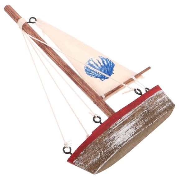 Mobestech Wooden Sailboat Model Assorted Color for Home Decor Mediterranean Artistic Touch