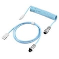 thumbnail image 1 of USB Cable For DIY Aviation Plug Keyboard Keyboard Coiled Data Cable Sturdy Interface Widely Compatible With Most Products On Market ABS Keyboard BLUE, 1 of 9