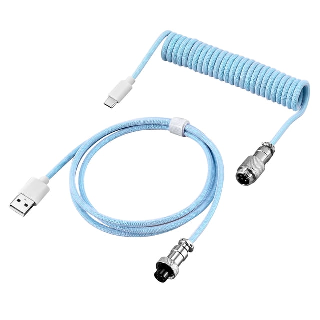 pitrice Durable And Sturdy Internal Structure For DIY Aviation Plug Cable Mechanical Keyboard Coiled Desktop blue