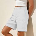 thumbnail image 5 of Womens Summer Shorts Relaxed Fit 2026 Casual High Waisted Cargo Shorts with Pockets Outdoor Vacation Shorts by Yigetop White S, 5 of 5