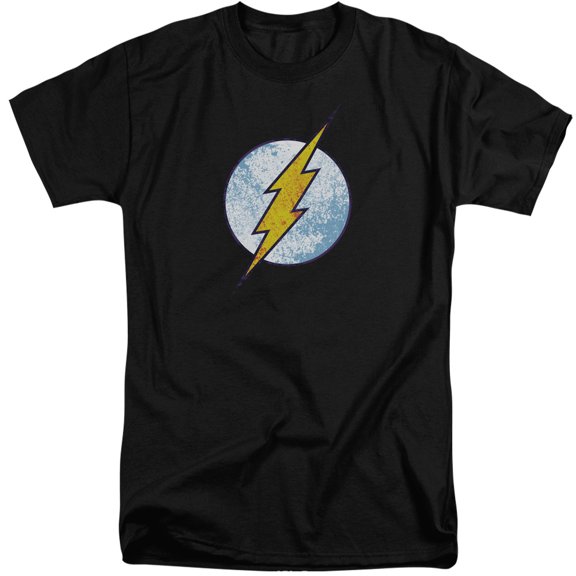 DC Comics Flash Flash Neon Distress Logo S/S Adult Tall Black