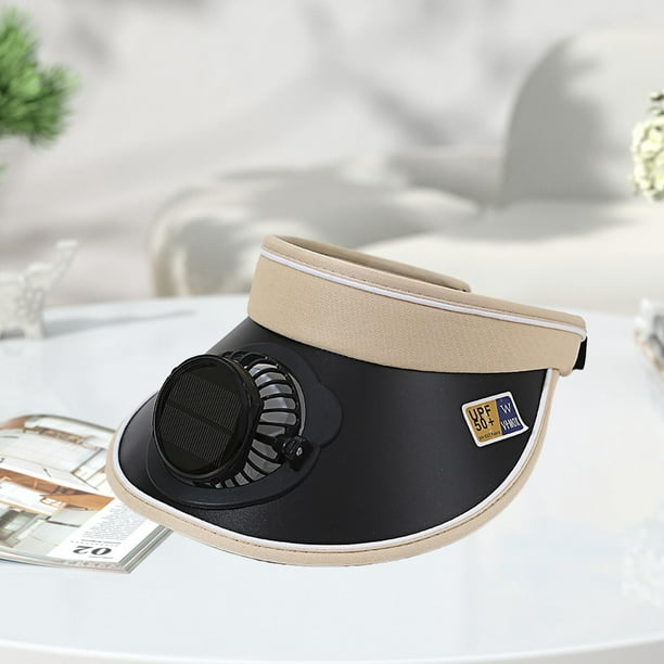 Sombrero con visera para el sol Salvador ventilador incorporado ajustable Negro Caqui