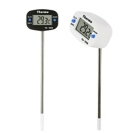 

2Pcs Meat Digital Thermometer for BBQ Oven Fry with Probe Black+White